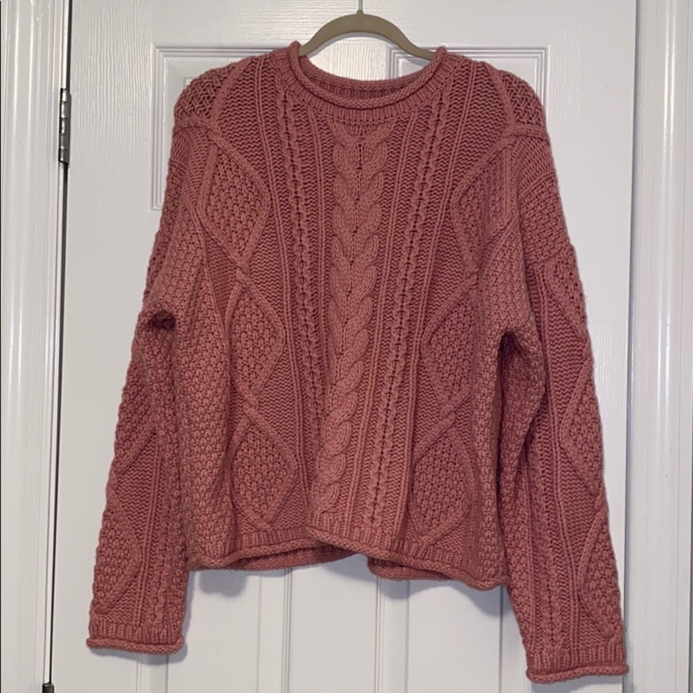 madewell slope cable knit sweater